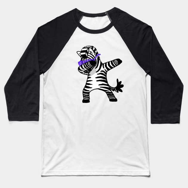 Dabbing Zebra Shirt Dab Hip Hop Funny Baseball T-Shirt by vo_maria